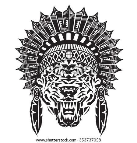 Warrior Tribal Mask Vector Illustration Stock Vector 325093385 ...