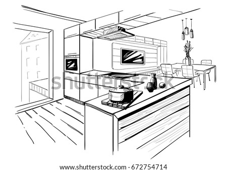 Kitchen Drawing Stock Images Royalty-Free Images