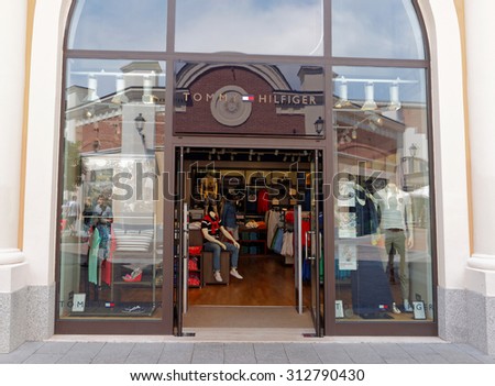 ROME, ITALY - SEPTEMBER 3, 2015. Tommy Hilfiger Store in Rome, Italy. Tommy Hilfiger is an American fashion, apparel, design, fragrance retail company, offering consumers low end products.
