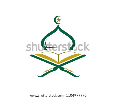 Modern Islamic Mosque Quran Logo Isolated Stock Vector (Royalty Free