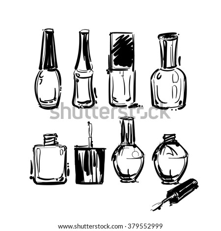 Sketch Set Nail Polish Stock Vector 379552999 - Shutterstock