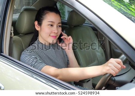 Asian lady driving not Asian lady driving