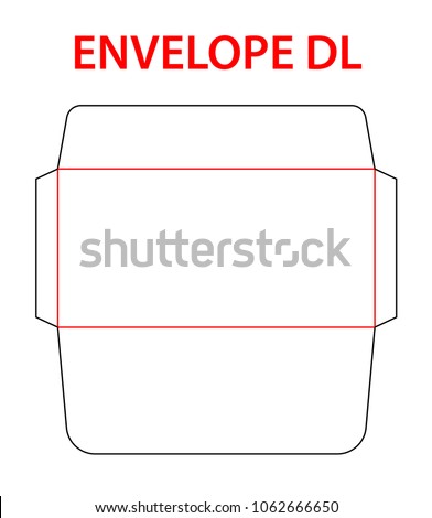 envelope dle 65 size die cut template stock vector 1062666650