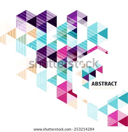 Abstract Mosaic Background Blue Purple Cubic Stock Vector 142646314 ...