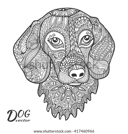 dog hand drawn stylized animal head stock vector 417460966 dog hand drawn stylized animal head stock vector 417460966