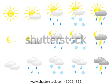 Hand Drawn Color Weather Icon Stock Vector 80943859 - Shutterstock