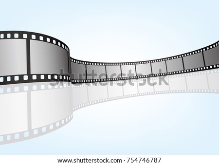Cinema / movie and photography 35 mm film strip template, vector 3D elements