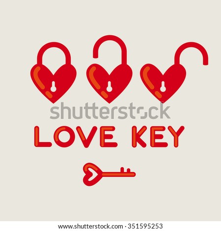 Three Heart Padlocks Close And Open Love Key Word Key Love Love Three Heart Padlocks Close And Open Love Key Word Key Love Love