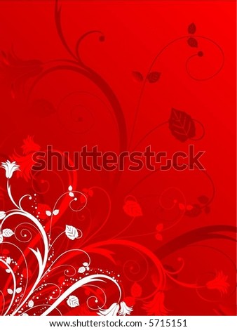 Cute Red Flowers Background Stock Vector 96693142 - Shutterstock