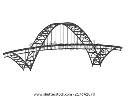 Illustration Famous Fremont Bridge Portland Oregon Stock Vector ...