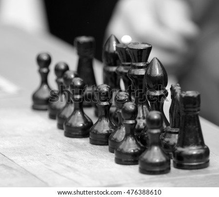 chess game in the streets close-up