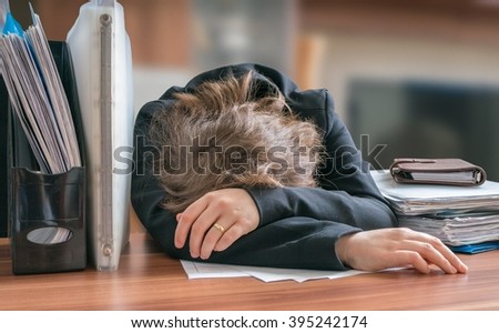 Woman Asleep Her Desk Stock Photos Images amp Pictures