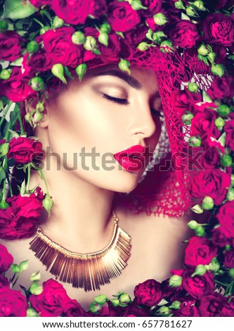 https://thumb1.shutterstock.com/display_pic_with_logo/195826/657781627/stock-photo-beauty-model-girl-with-pink-roses-flower-wreath-and-fashion-make-up-flowers-hair-style-beautiful-657781627.jpg