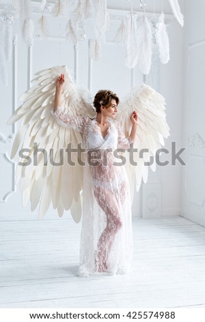 Beautiful Young Pregnant Girl Big Angel Stock Photo 35 ...