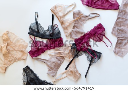 Fashion Trendy Lace Lingerie Different Panties Stock Photo 564791419 ...