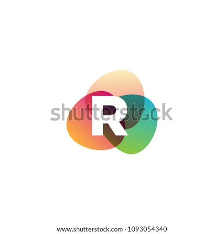Letter R Retro Color Full Vector Stock Vector Royalty Free