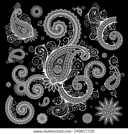 Seamless Background Paisley Ornament Fashionable Modern Stock Vector ...