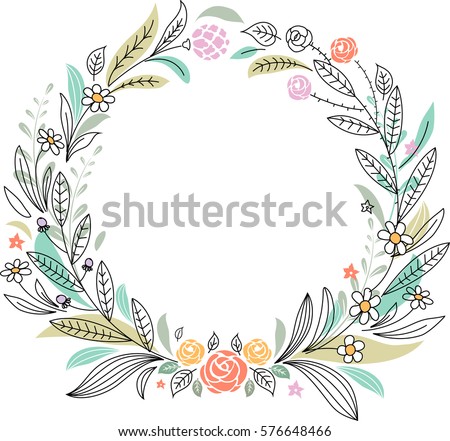 Floral Wreath Stock Vector 576648466 - Shutterstock