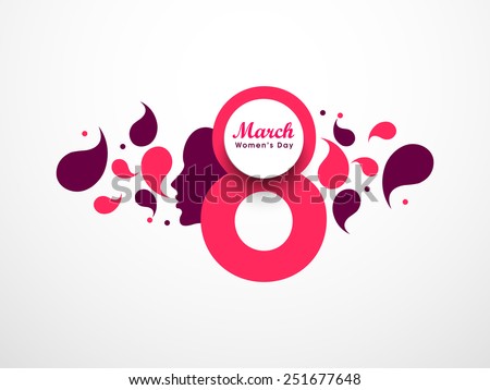 Happy Women's Day greeting card with beautiful designing elements.