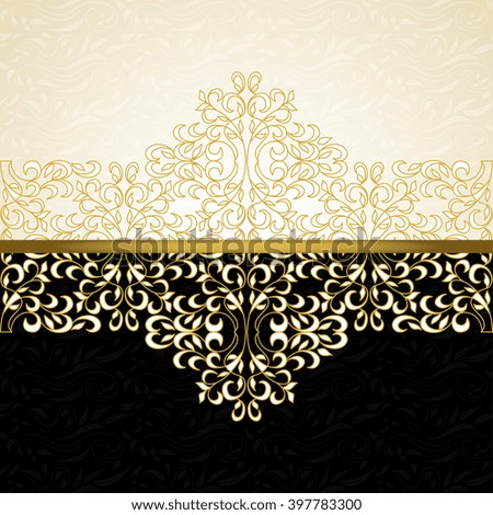 Vector decorative frame. Elegant element for design template, place for text. Floral border. Lace decor for birthday and greeting card, wedding invitation.
