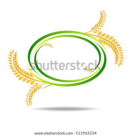 wheat on white and text, agricultural vector illustration