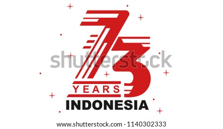 73 Years Indonesian independence Day Logo Wallpaper Background Vector Eps 10