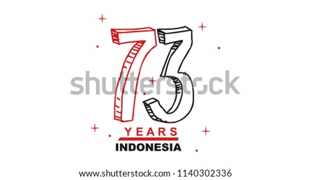 73 Years Indonesian independence Day Logo Wallpaper Background Vector Eps 10