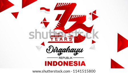 73th August 2018 Logo Special happy independence Indonesia day red and white bacground vector illustration Design 2