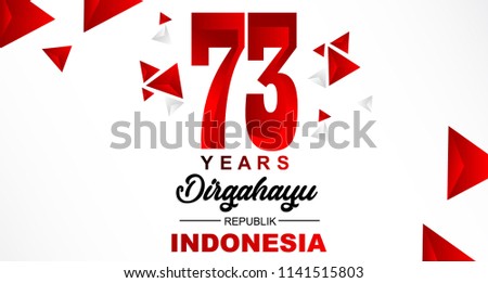 73th August 2018 Logo Special happy independence Indonesia day red and white bacground vector illustration design 5