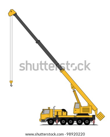 Yellow Mobile Crane Silhouette On White Stock Vector 148988888 ...