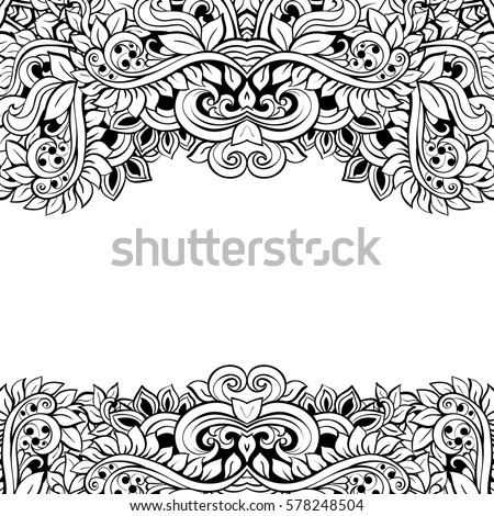 Black White Lace Flowers Leaves Isolated Stock Vector 130593605 ...