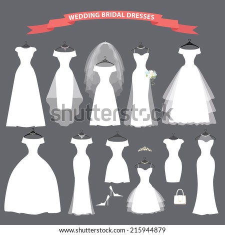  Wedding  Dresses  Different Stylesfashion Bride Dress  Stock 