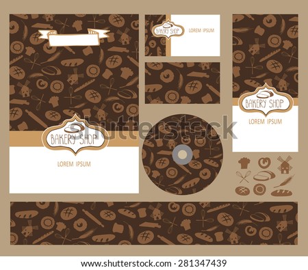 vector bakery business set template cute stock vector 281347439 flyers bakery and cafe