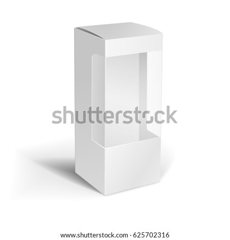 detailed illustration blank box window packaging stock vector