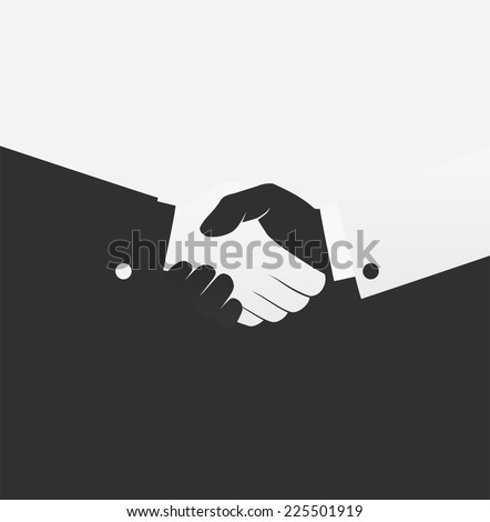 Vector Black White Handshake Icon Stock Vector (Royalty Free) 225501919