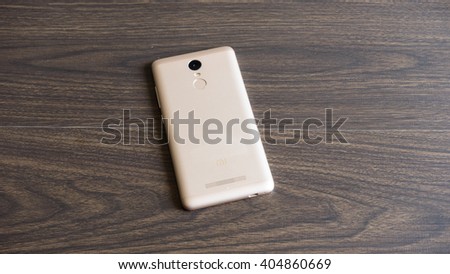 Kuala Lumpur, Malaysia - April 13, 2016: Xiaomi Redmi Note 3 smartphone developed by Xiaomi Inc. Xiaomi is privately owned Chinese electronic company, the world's 5th largest smartphone maker in 2015