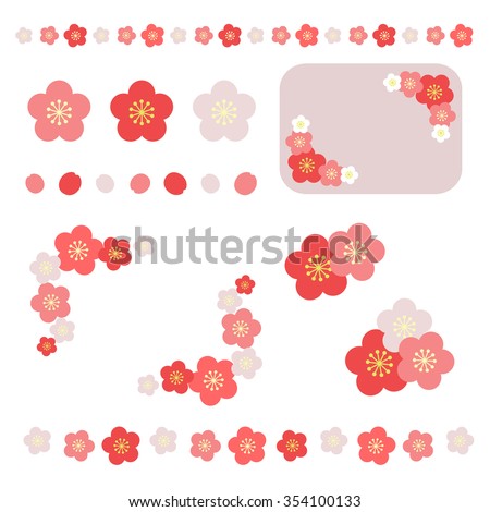 Set of apricot flower / vector eps10