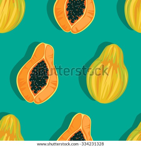 Seamless Papaya Pattern - Illustration