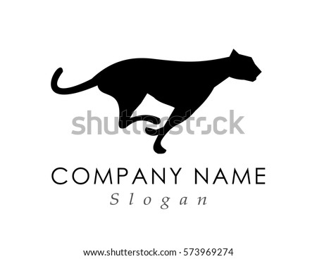 Feline running logo