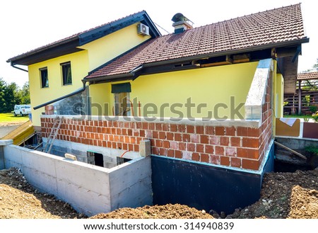 rebuilding family house adding extension setting stock photo home form work