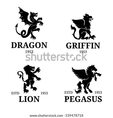 Vector Dragon Logo Template Luxury Monogram Stock Vector 338260223 Shutterstock Griffin Invitation Template