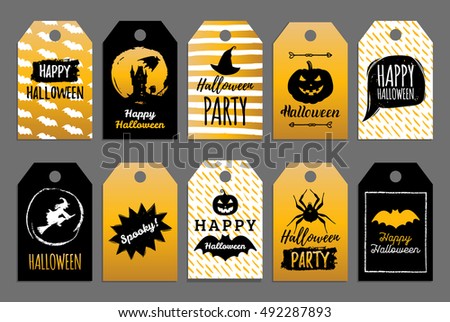 happy halloween label
