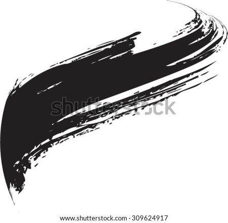 Vector Grunge Paint Brush . Curved Brush Stroke . Vector Logo Design Template . Twirl Grunge Shapes .