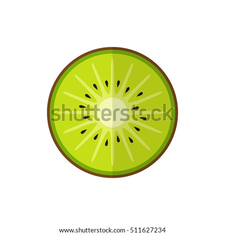 Kiwi fruit isolated on white background in flat style.