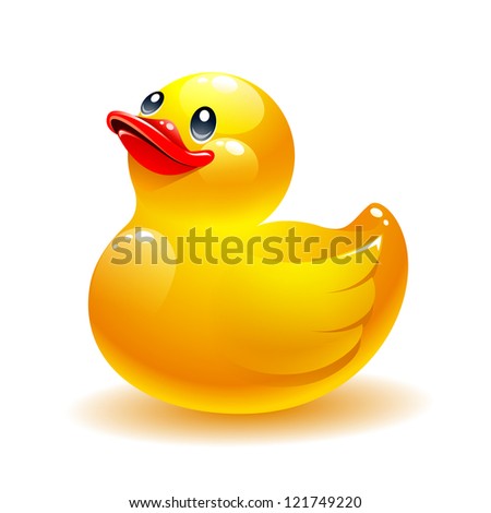 Yellow Rubber Duck Vector Illustration Cartoon Stock Vector 634201319