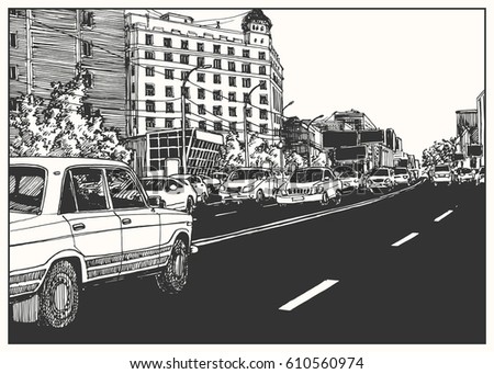 Architecture Drawing Cars collection « pen and ink vector » de 2038550 sur shutterstock Architecture Drawing Cars collection « pen and ink vector » de 2038550 sur shutterstock