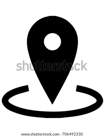 Pin Icon Vector Location Sign Isolated Stock Vector 706492330