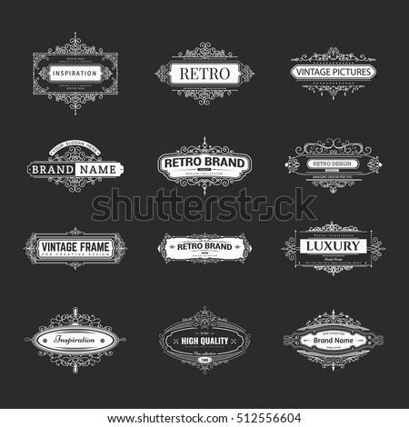 Set Of Creative Vector Templates For Logos Label Or Banners On The Theme Quality Set Of Creative Vector Templates For Logos Label Or Banners On The Theme Quality