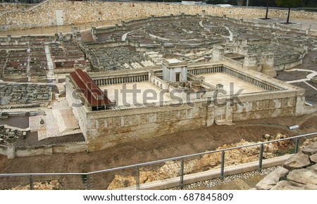  Model Second Temple Israel Jerusalem January Foto de stock 