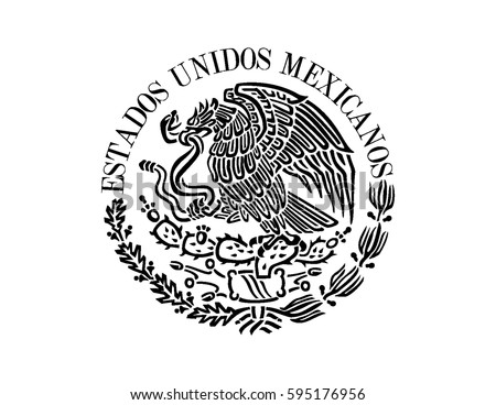 Mexican Flag Emblem Stock Vector 595176956 - Shutterstock